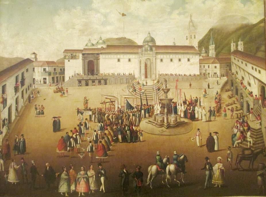 Plaza principal de Quito annimo siglo XVIII Museo de la Moneda Bogot