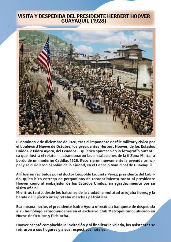 visita y despedida del presidente Herbert Hoover a Guayaquil